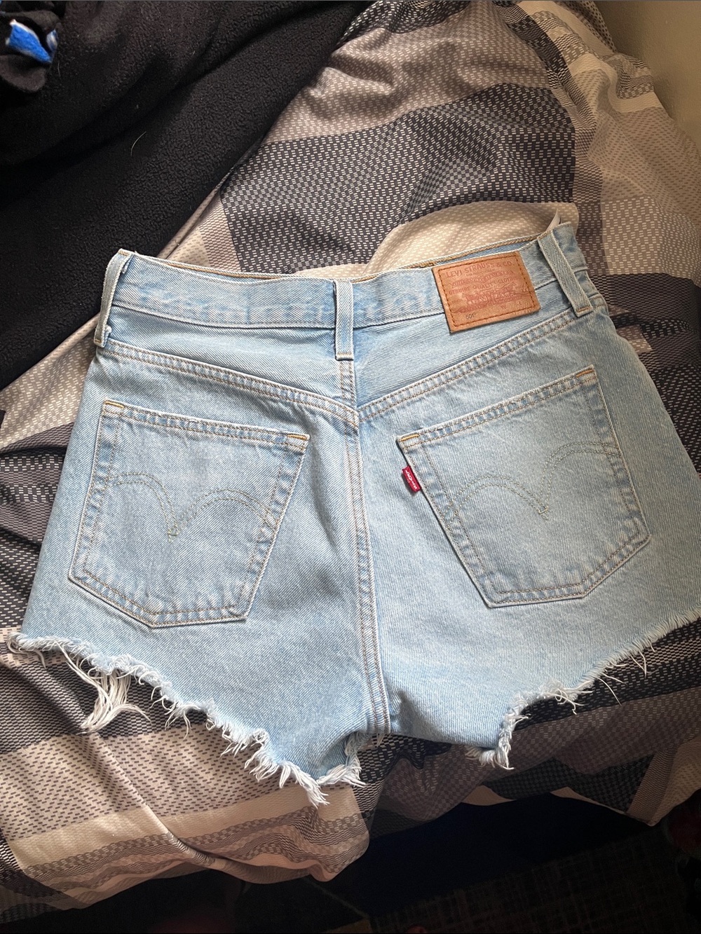 Levi's Light Wash High-Rise Denim Cutoff Shorts